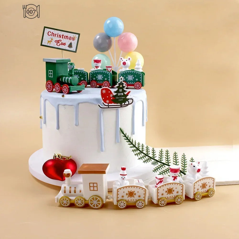 Train de Noël en plastique 2023 Décorations de Noël pour la maison Cadeaux de Noël Navidad Noel Ornement de Noël Nouvel An 2023