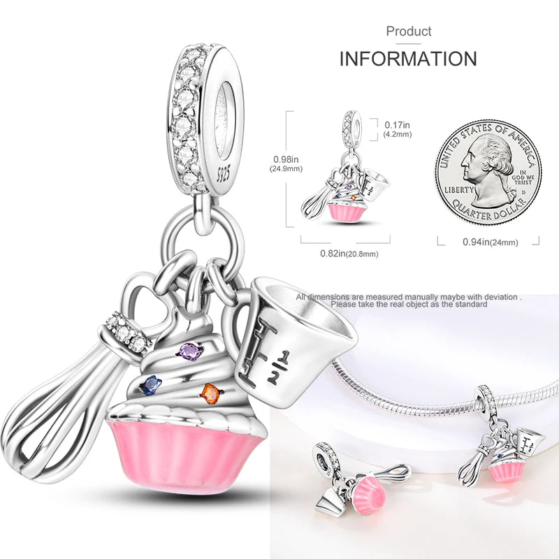 Pink Color Series Charms Pendant Lovely Dangle Pink Perfume Bottle Charm Beads Fit Pandora Bracelet Necklace 925 Silver Jewelry