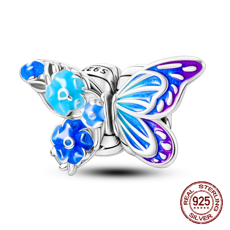 Butterfly Flower Animal Beads Fit Pandora Original bracelet charms Silver 925 Necklace pendientes mujer for Women Jewelry making