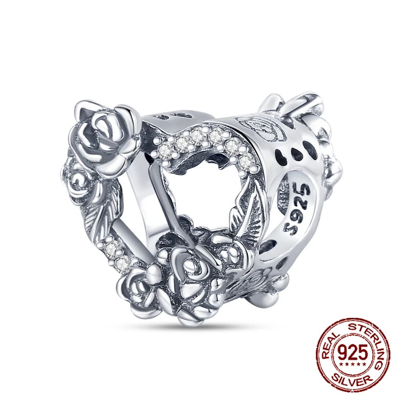 Hot Sale 100% 925 Sterling Silver Charm Flower Butterfly Bead Fit Original Pandora Charms Bangles Making For Women DIY Jewelry