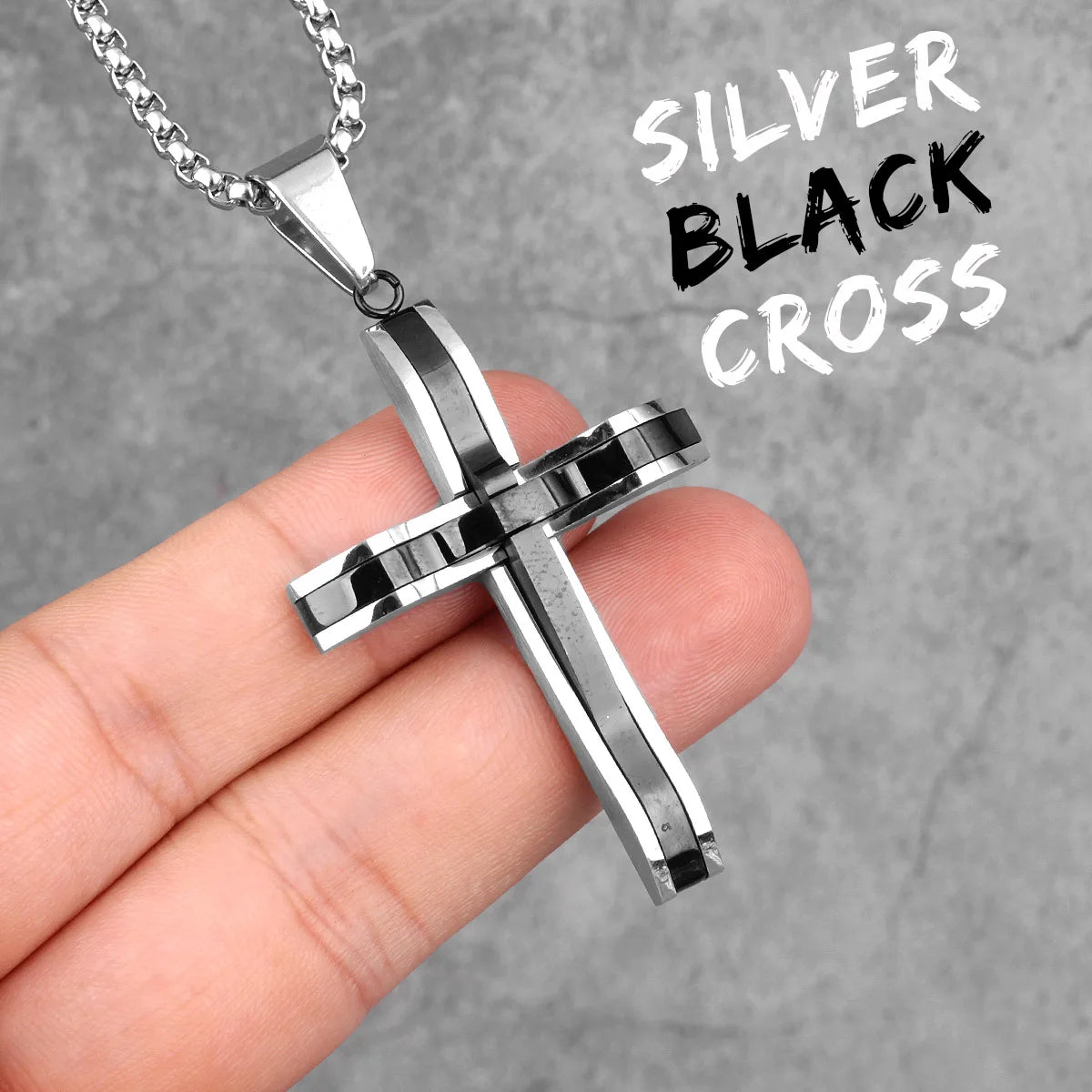 Religion Kreuz Halsketten 316L Edelstahl Männer Einfache Coole Kreuze Anhänger Kette Punk Rock Hiphop für Paar Schmuck Geschenk