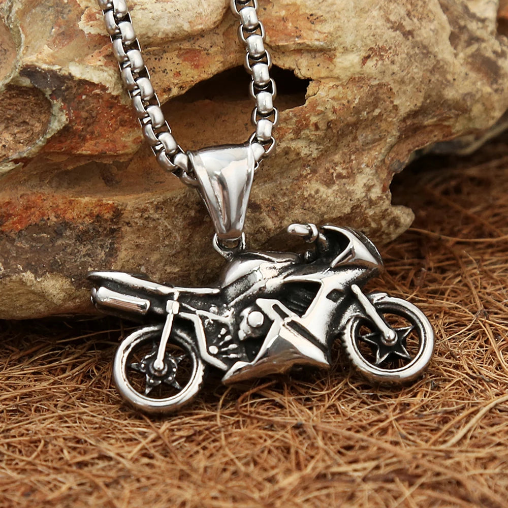 Punk Vintage 316L Edelstahl Motorrad Anhänger Ritter Halsketten Für Männer Jungen Hip Hop Biker Partei Schmuck Geschenk Dropshipping