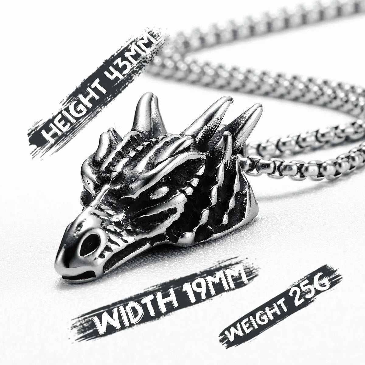 Dragon Head Necklaces 316L Stainless Steel Retro Dinosaurs Men Pendant Chain Rock Punk for Friend Male Jewelry Gift Dropshipping