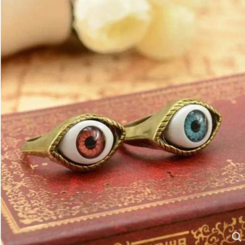 Punk Eyeball Rings for Men Women Unisex Evil Eye Vintage Halloween Jewelry Wholesale Exaggerated Gothic Rings Gift Кольца