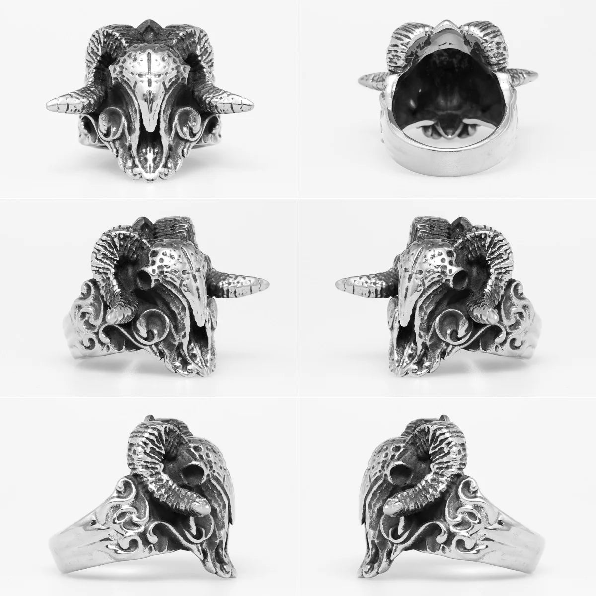 Punk Goathorn 316L Edelstahl Männer Ring Übertreibung Tier für Männlich Freund Biker Reiter Schmuck Klassiker Geschenk Dropshipping