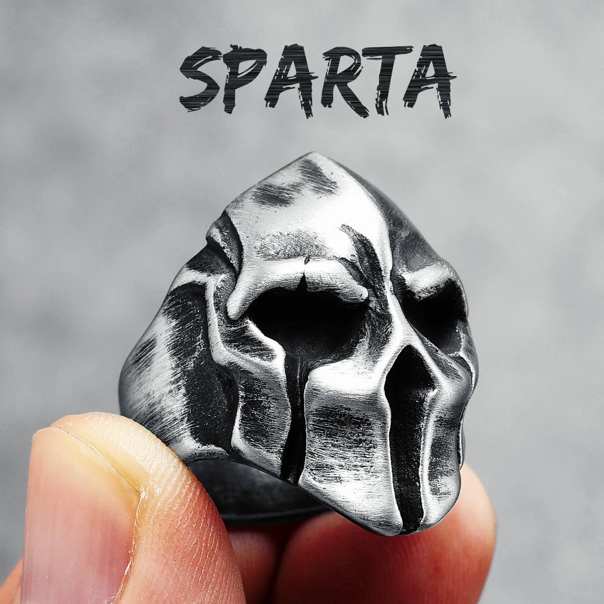 Spartanischer Krieger Herrenringe 316L Edelstahl Retro Sparta Rock HipHop Party für Biker Fahrer Männlicher Freund Schmuck Bestes Geschenk