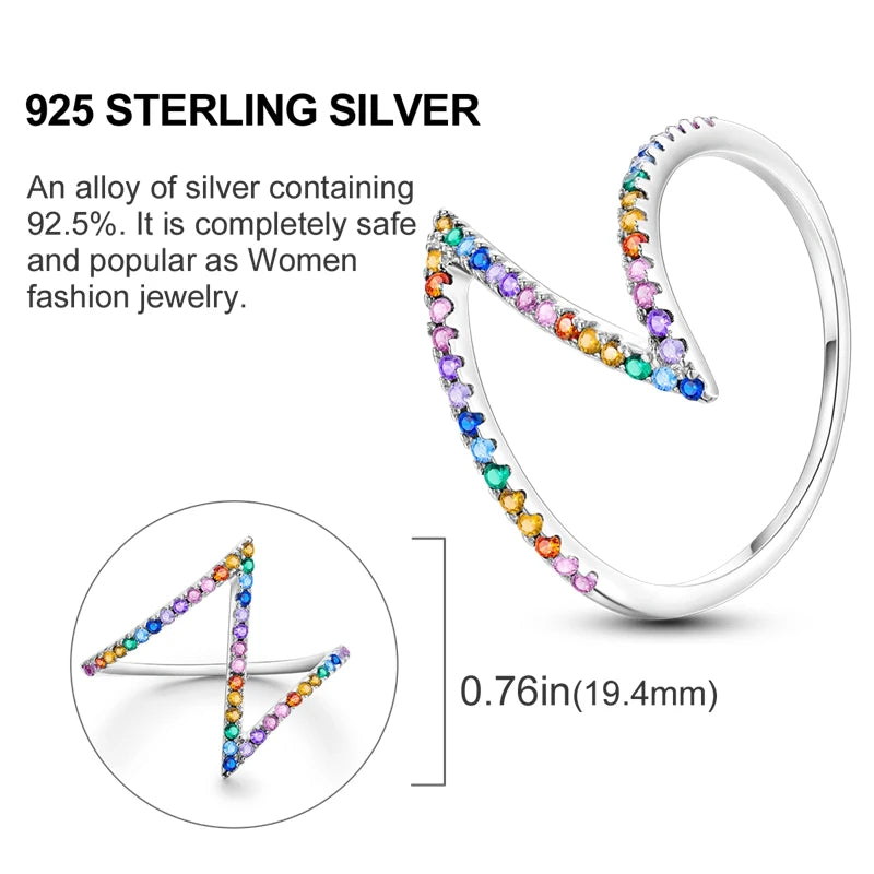 925 Sterling Silver Rings Original Design Blue Zircon Star Moon Finger Rings For Women High Quality Wedding Jewelry Gift