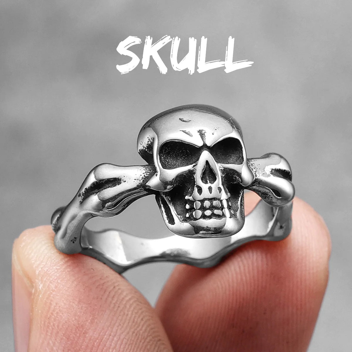 Skulls Ring 316L Stainless Steel Men Rings Domineering Devil Skull Hell Punk Rock Gothic for Biker Male Friend Jewelry Best Gift