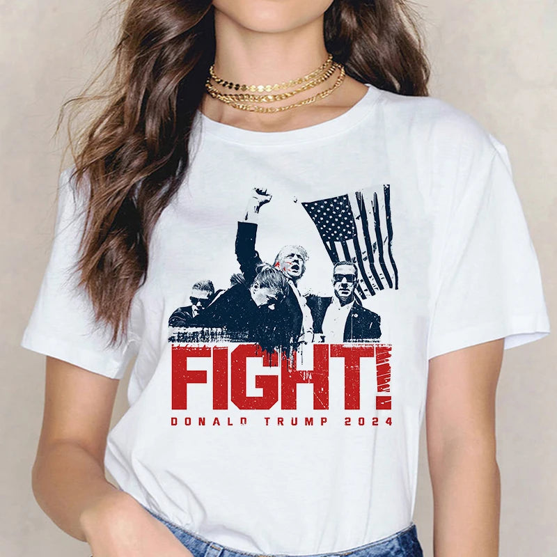 Camiseta gráfica de mercancía de Donald Trump 2024, camisetas Harajuku Y2k, camisetas góticas divertidas, camisetas de moda para mujer, ropa para mujer