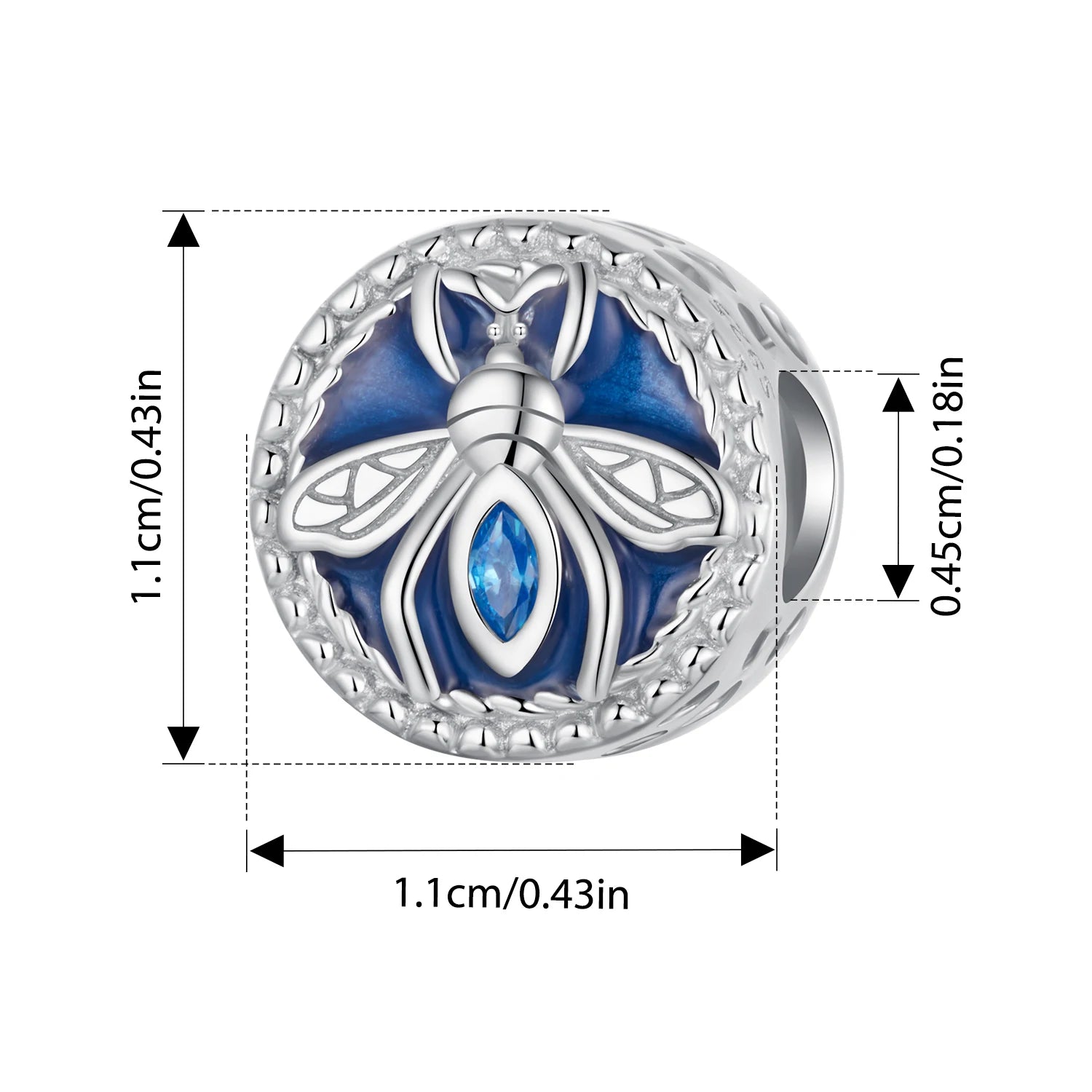 BISAER 925 Sterling Silver Vintage Western Cowboy Charm Bead Punk Blue Denim Star Pendant Fit Women DIY Bracelet Fine Jewelry