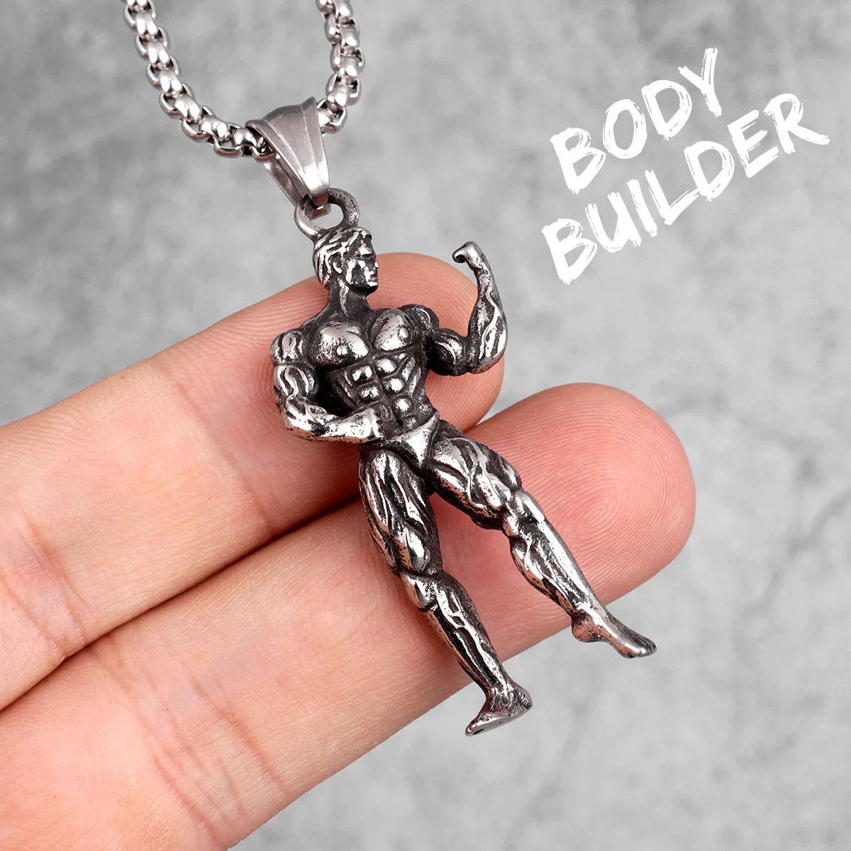 Fitness Gym Men Necklace Bodybuilding Boxing Gloves 316L Stainless Steel Pendant Tough Guy Chain for Boyfriend Male Jewelry Gift