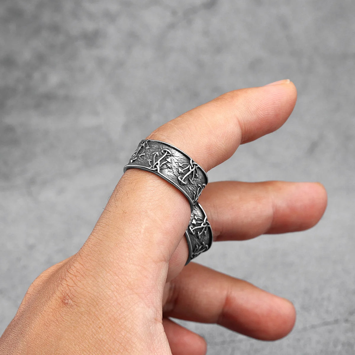 Pilzringe 316L Edelstahl Pilze Retro Spore Männer Frauen Ring Rock Punk Party für Biker Freund Schmuck Bestes Geschenk Schmuck