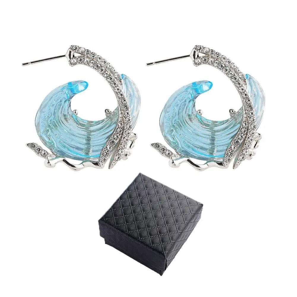 Conjunto de joyas con collar y pendientes Ocean's OathCollar y anillos con olas del océano ajustablesPaquetes de joyas con temática marina de verano