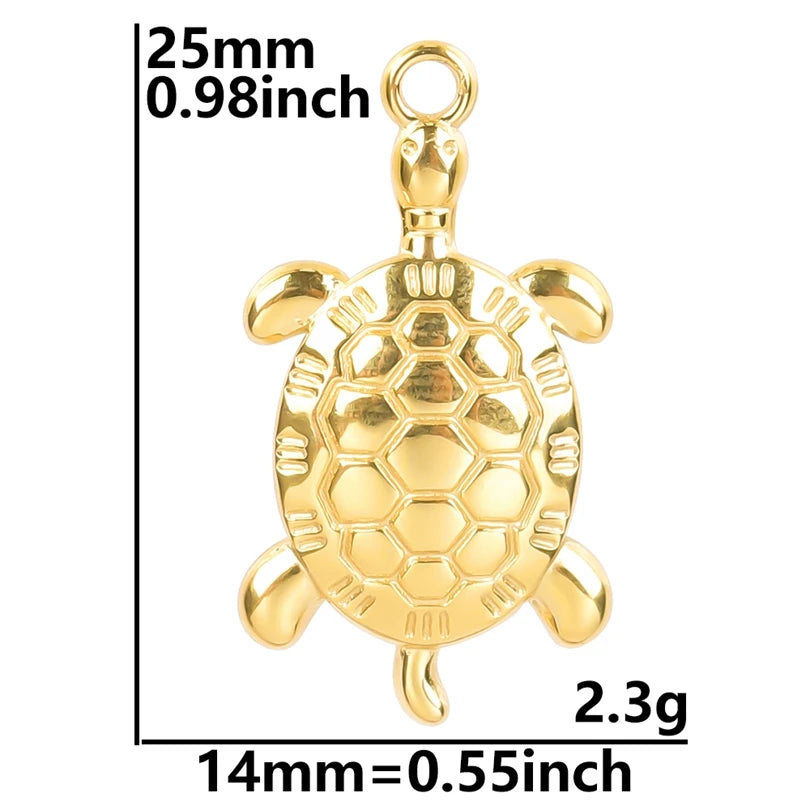 Glowcat Cute Sea Turtle Pendant Necklace Simple Chain On The Neck Necklaces For Women Men Accessories Stainless Steel Jewelry