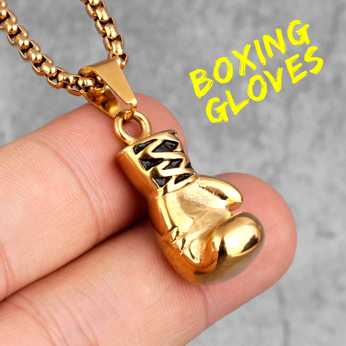 Fitness Gym Men Necklace Bodybuilding Boxing Gloves 316L Stainless Steel Pendant Tough Guy Chain for Boyfriend Male Jewelry Gift