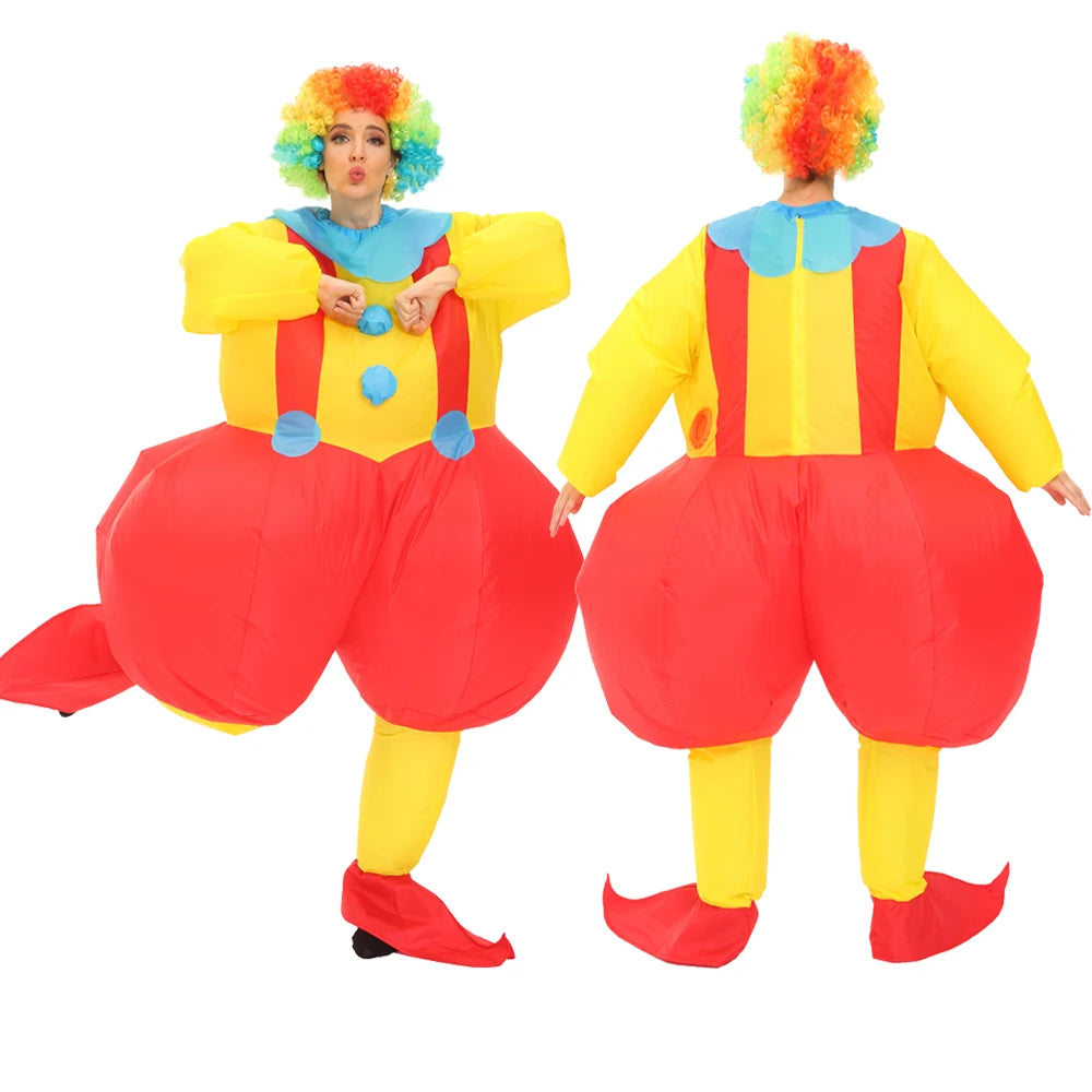 Adult Clown Inflatable Costume Funny Ballet Inflatable Suits for Halloween Purim Fancy Ballerina Cosplay Costumes for Man Woman