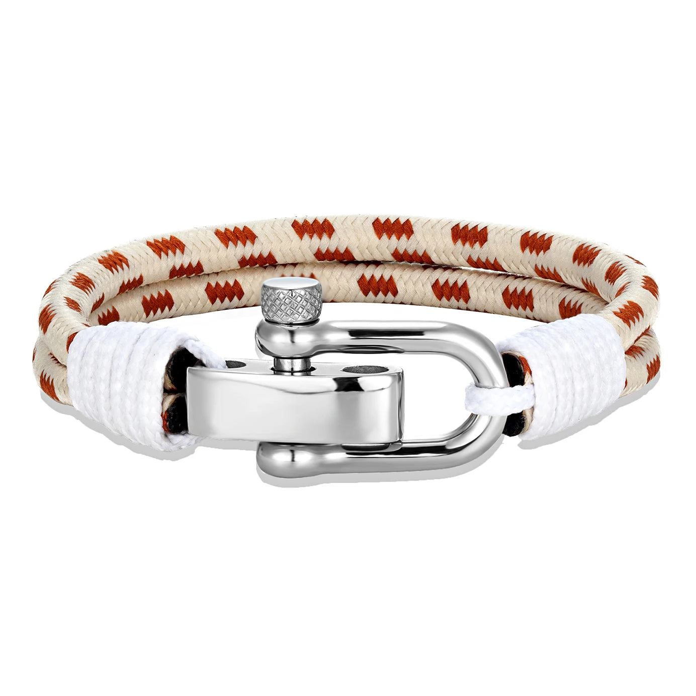 MKENDN Nautical Style Double Strand Rope With Stainless Steel Shackle Clasp Wrap Bangle Unique Sailing-Inspired Gift for Men