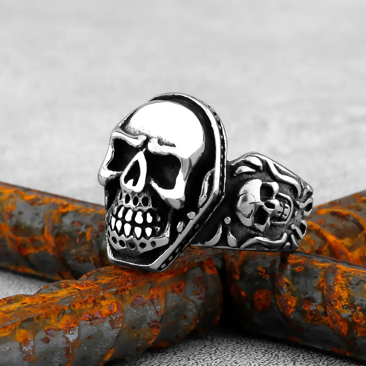 Totenkopf/Tiere Gothic Punk Satanischer Teufel Ring Vintage Steampunk Herren Edelstahl Wikinger Ring Hiphop Motorrad Biker Schmuck