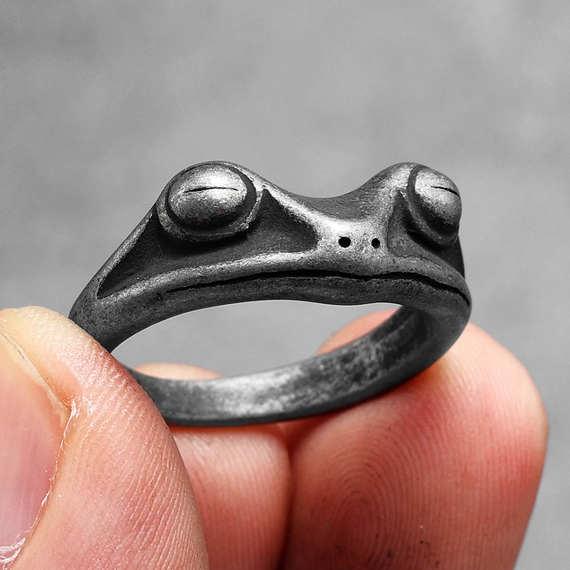 Einfacher Frosch schmaler Ring 316L Edelstahl Männer Retro Punk Ringe Rock für Biker Männlich Freund Schmuck Bestes Geschenk Dropshipping