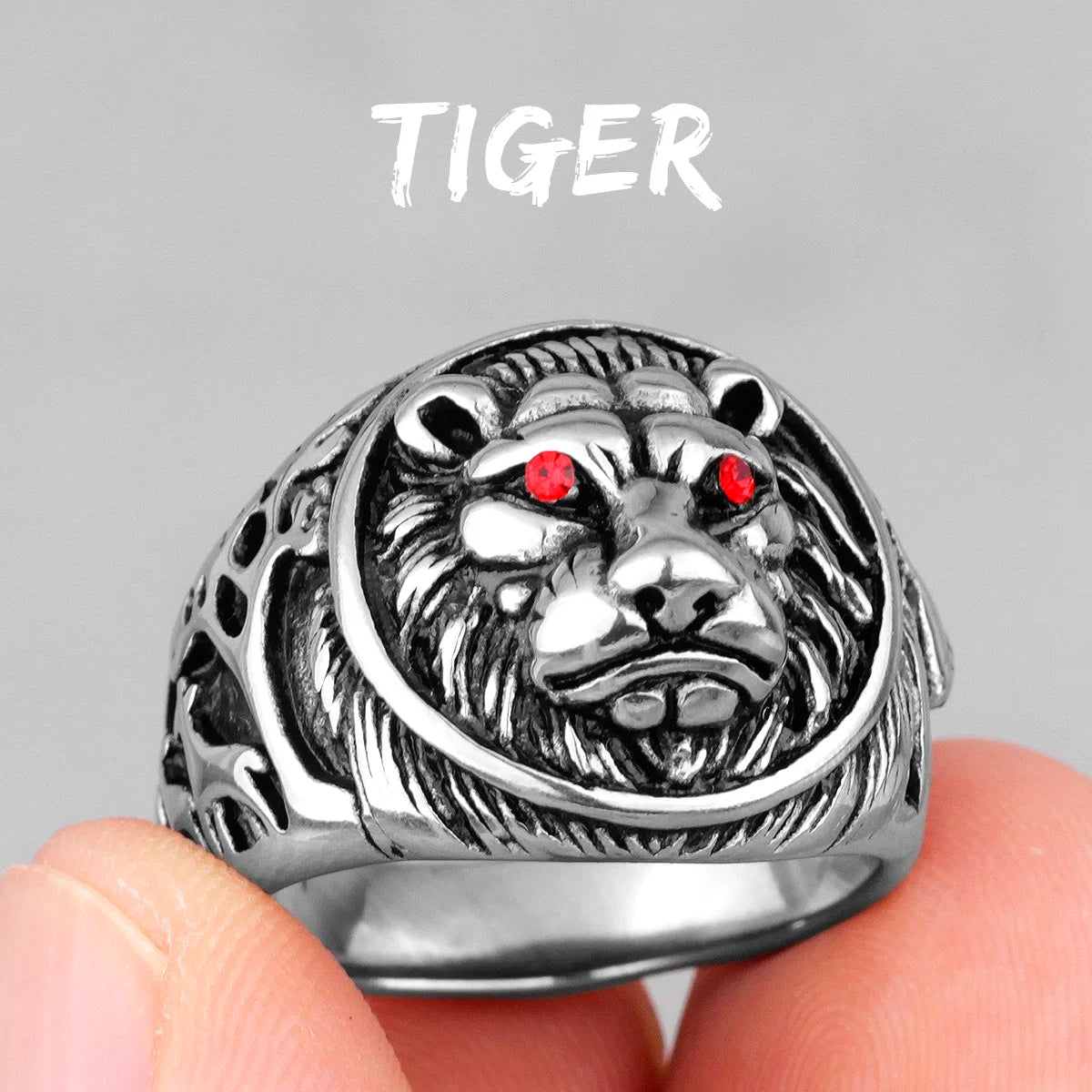 Bague léopard en acier inoxydable pour homme, anneau jaguar, animal sauvage, punk rock, bijoux de fête, accessoires d'halloween, cadeau, vente en gros