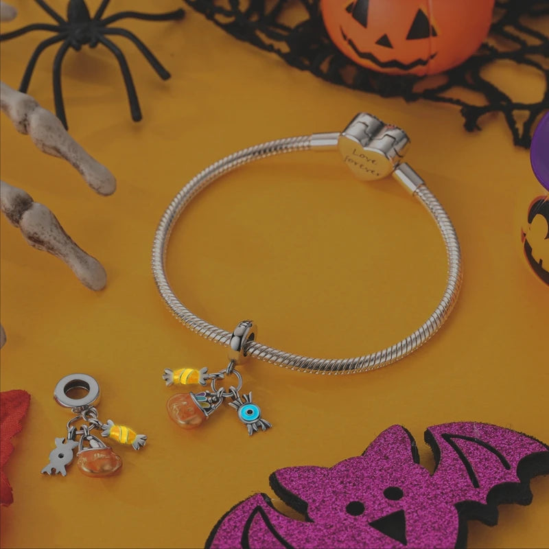 Halloween Pumpkin Mom Animal Ocean Series Beads Charm Bead Fit Original Pandora Bracelet Silver 925 DIY Jewelry Women Gift