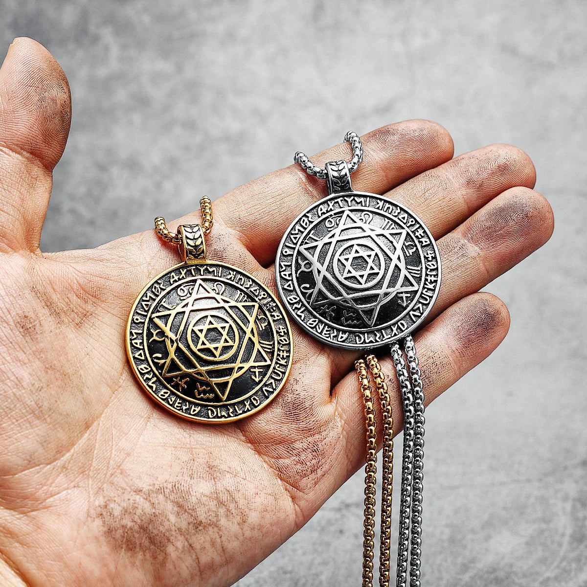 Hexagram Men Necklace Amulet 316L Stainless Steel Pendant Chain Religion Rock Punk Hip Hop for Male Jewelry Gift Dropshipping