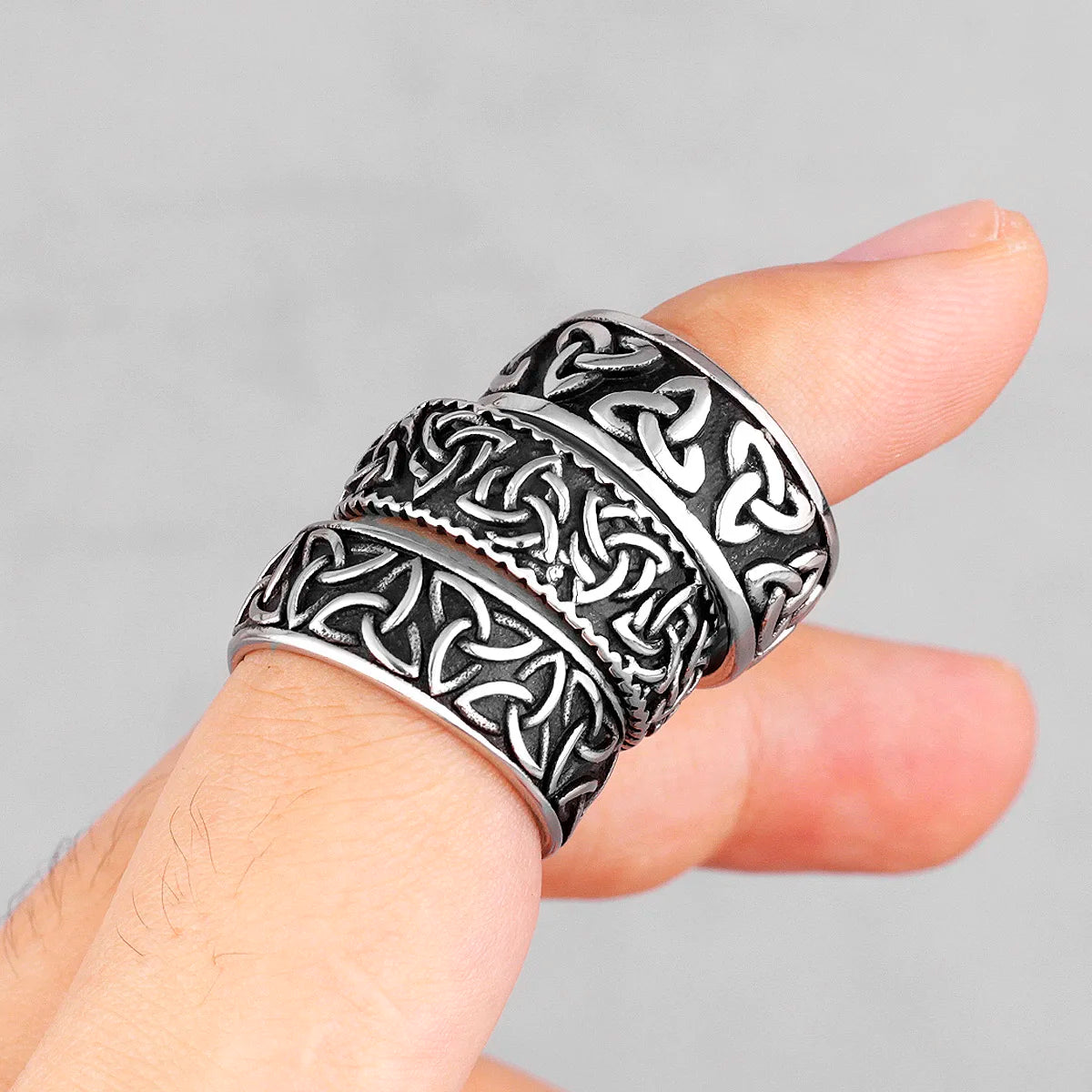 Celtic Knot Weave Ring Viking Symbols 316L Stainless Steel Mens Women Rings Simple for Girl Boyfriend Jewelry Gift Dropshipping