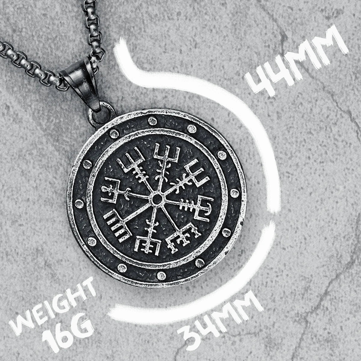 Collier rétro Viking Compass en acier inoxydable 316L pour hommes, pendentif texturé, chaîne punk rap pour ami, bijoux masculins, cadeau, livraison directe