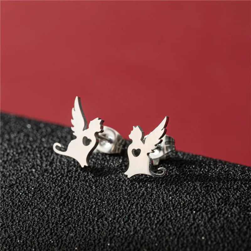 Lovely Small Cat Earrings Women Multiple Animal Stainless Steel Earings Fashion Jewelry Kitten Kitty Ear Studs Girls Gift