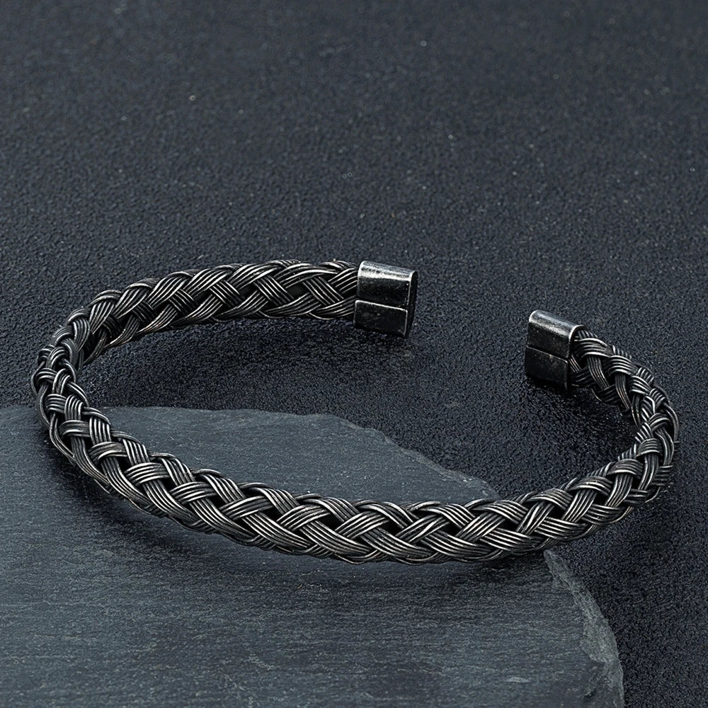 Punk Rock Lokomotive Männer Vintage Schwarz Armreif Edelstahl Cuban Cuff Armbänder Hand Armband Großhandel Zubehör