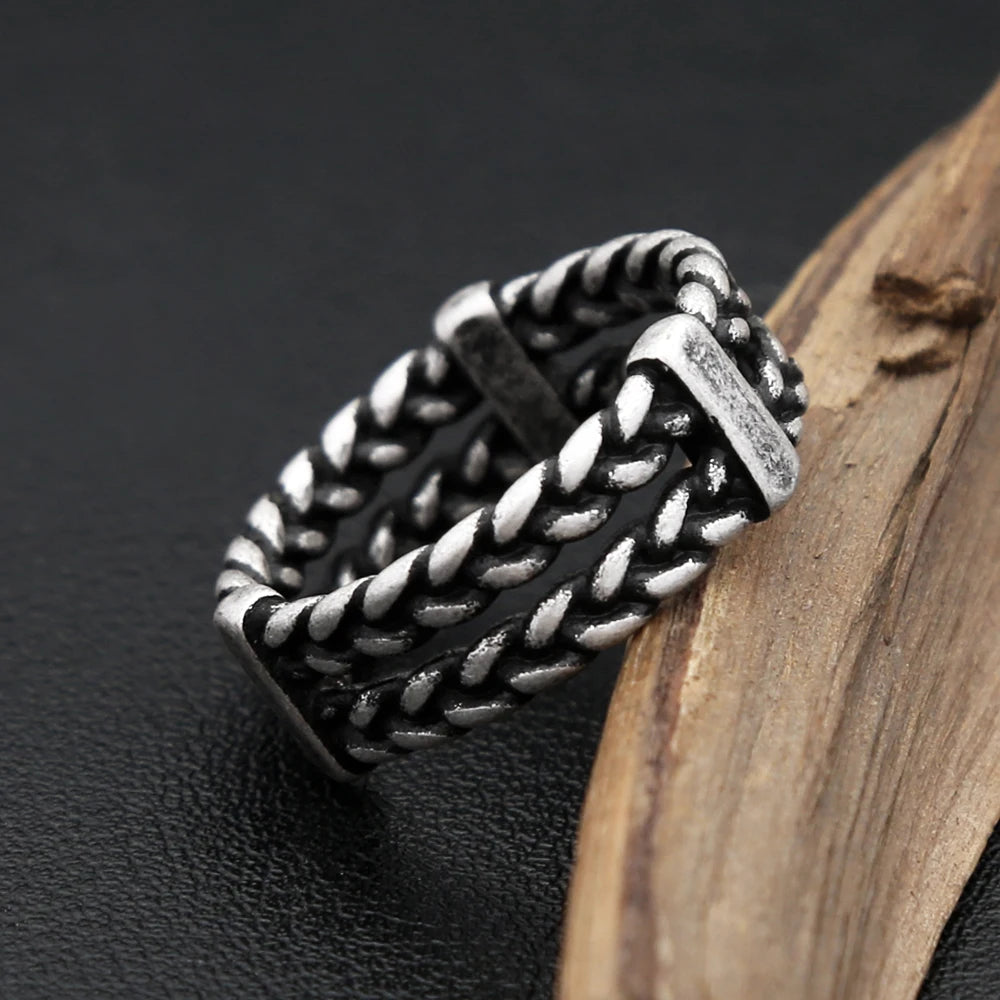 Vintage Fashion Braided Rings For Men Women Stainless Steel Simple Couple Wedding Bands for Lovers Party Jewelry Gifts Wholesale