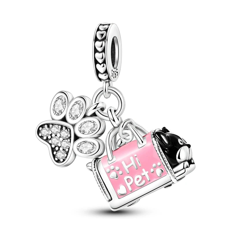 New 925 Sterling Silver Firefly Cat Animal Series Positioning Buckle DIY Fine beads Fit Original Pandora Charm Bracelet Jewelry