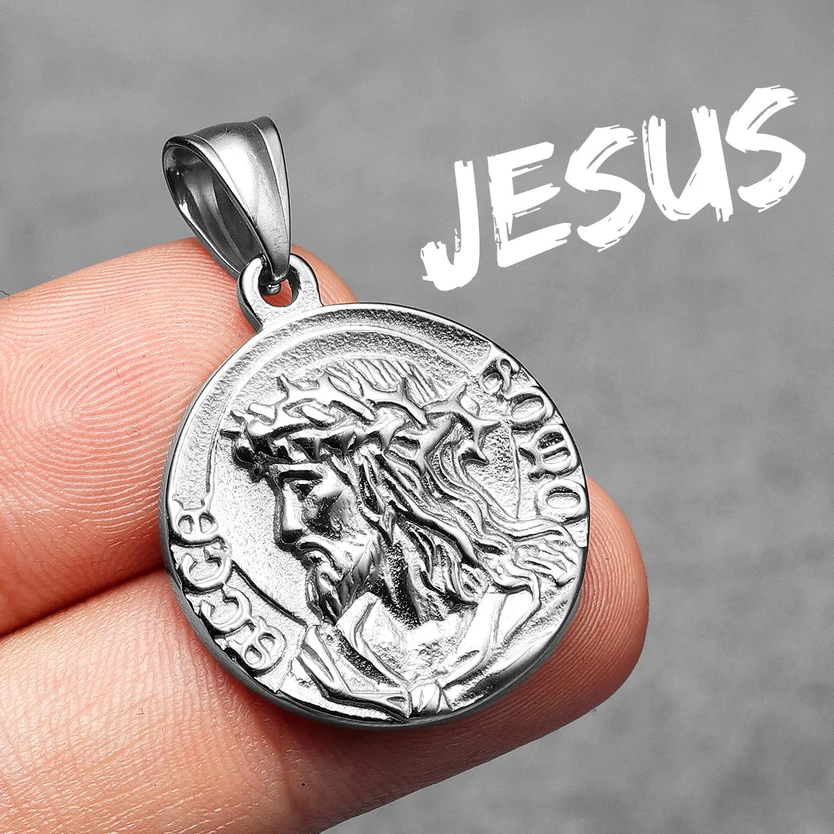 Christian Jesus Pendants 316L Stainless Steel Necklaces Men Powerful Amulet Chain Rock Punk Religion Jewelry Gift Dropshipping