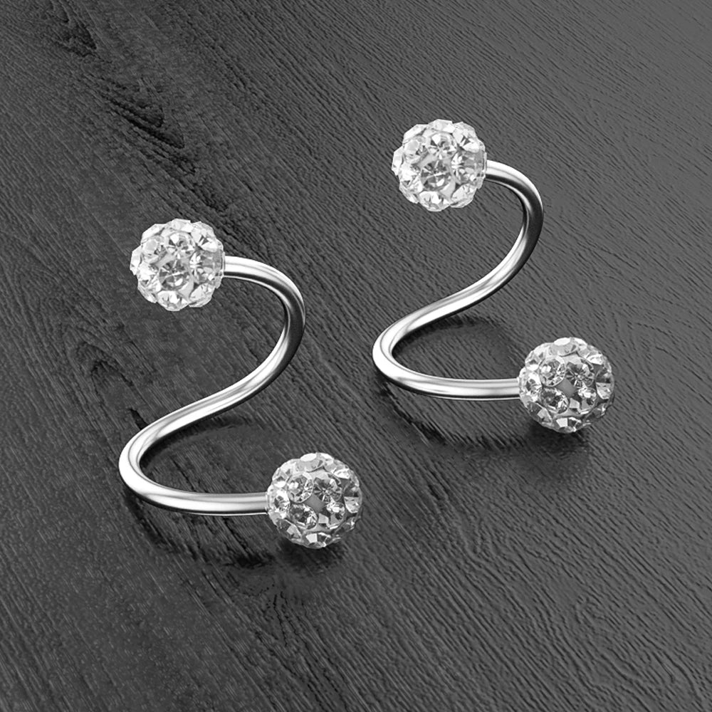 1pcs Stainless Steel Helix Cartilage Ear Nail Hypoallergenic Zircon Ear Stud Earring Hoop S Shaped Tragus Piercing Jewelry Gift