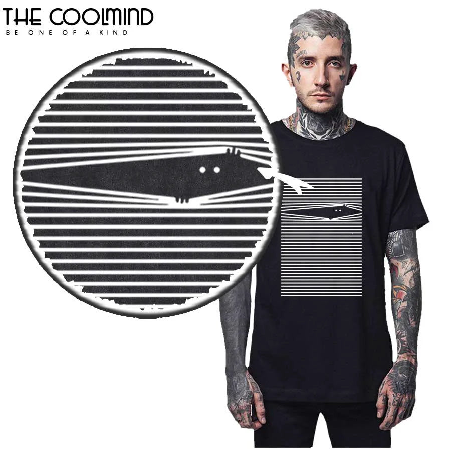 COOLMIND qi0403A 100% Cotton Cool Funny Men T Shirt Casual Short Sleeve Summer Loose Tshirt Male o-neck t-shirt Tee Shirts