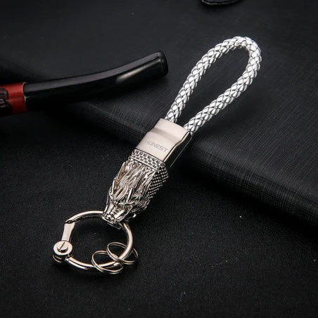 Luxury Keychains Men Women Car Key Chain for Key Ring Holder Jewelry Genuine Leather Rope Bag Pendant Custom Engraving Best Gift