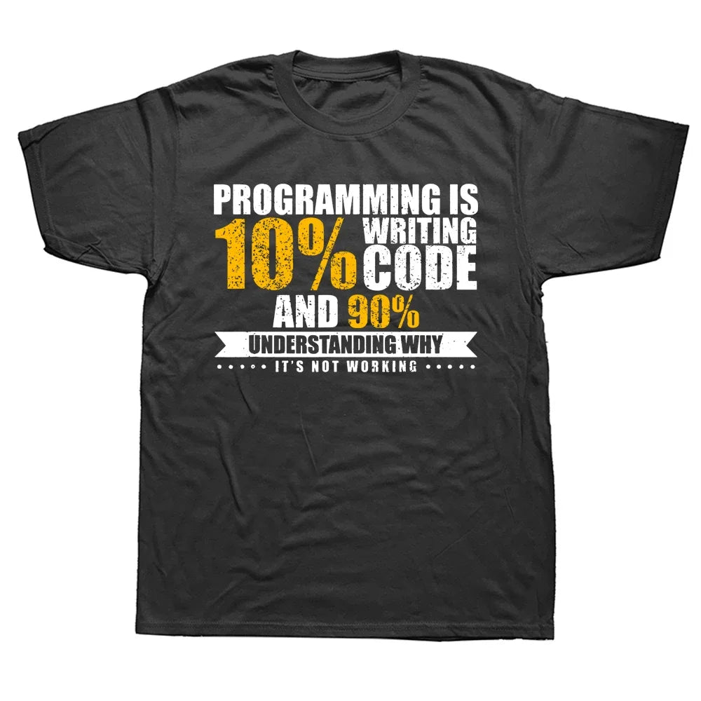 Camisetas divertidas con cita de programación, regalo para programadores, desarrolladores de software, ropa urbana gráfica, camiseta de manga corta para cumpleaños, camiseta de verano