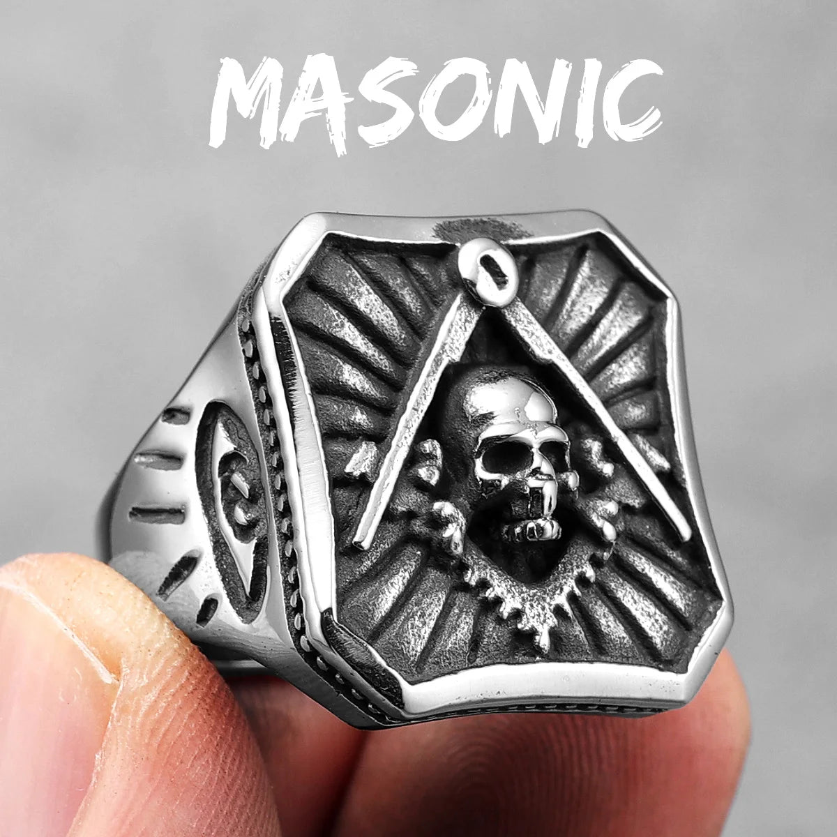 Skulls Badge Rings 316L Stainless Steel Men Ring Variety Retro Skeletons Punk Rock Punk for Rider Male Smoker Jewelry Best Gift