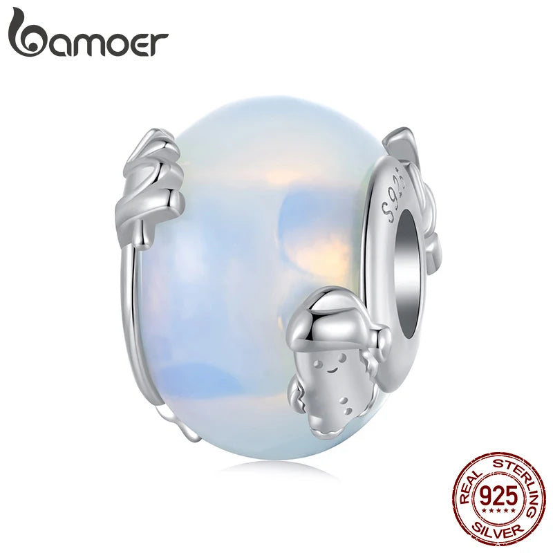 BAMOER Charm en argent sterling 925 massif avec motif arc-en-ciel de Noël pour bracelet original DIY Bamoer Charm pour la fabrication de bijoux SCC2948