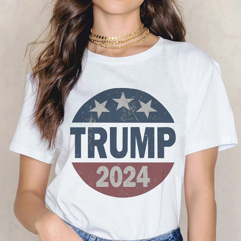 Donald Trump 2024 Merchandise Graphic Tee Shirt Harajuku Y2k Tops Funny Mange Gothic Tshirt Women Fashion T-shirt Clothes Femme