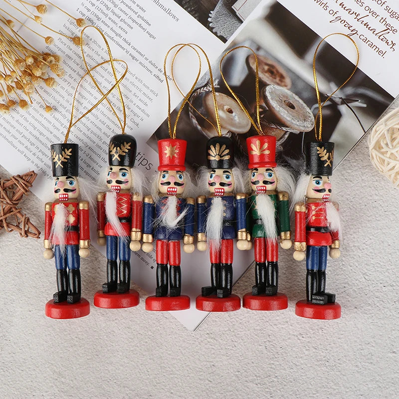 1pc 6/10/12/12.5cm Nutcracker Puppet Christmas Decor Flash Nutcracker Soldier Home Ornament