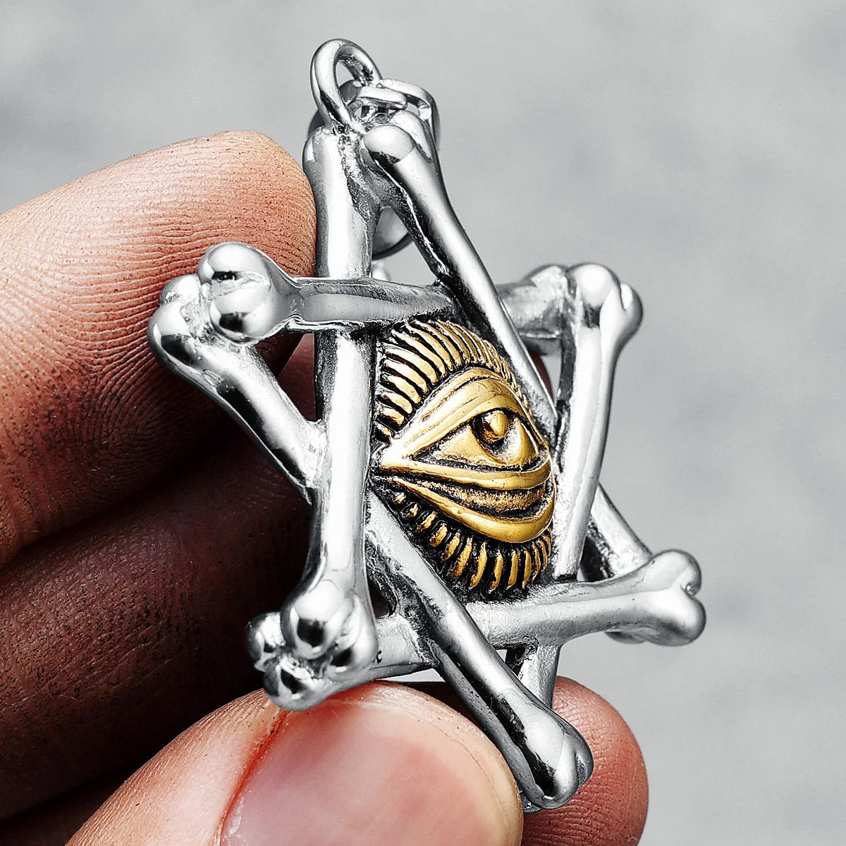 Eye of Horus Men Necklace Hexagram Eyes 316L Stainless Steel Pendant Chain Religion Rock Punk for Male Jewelry Gift Dropshipping