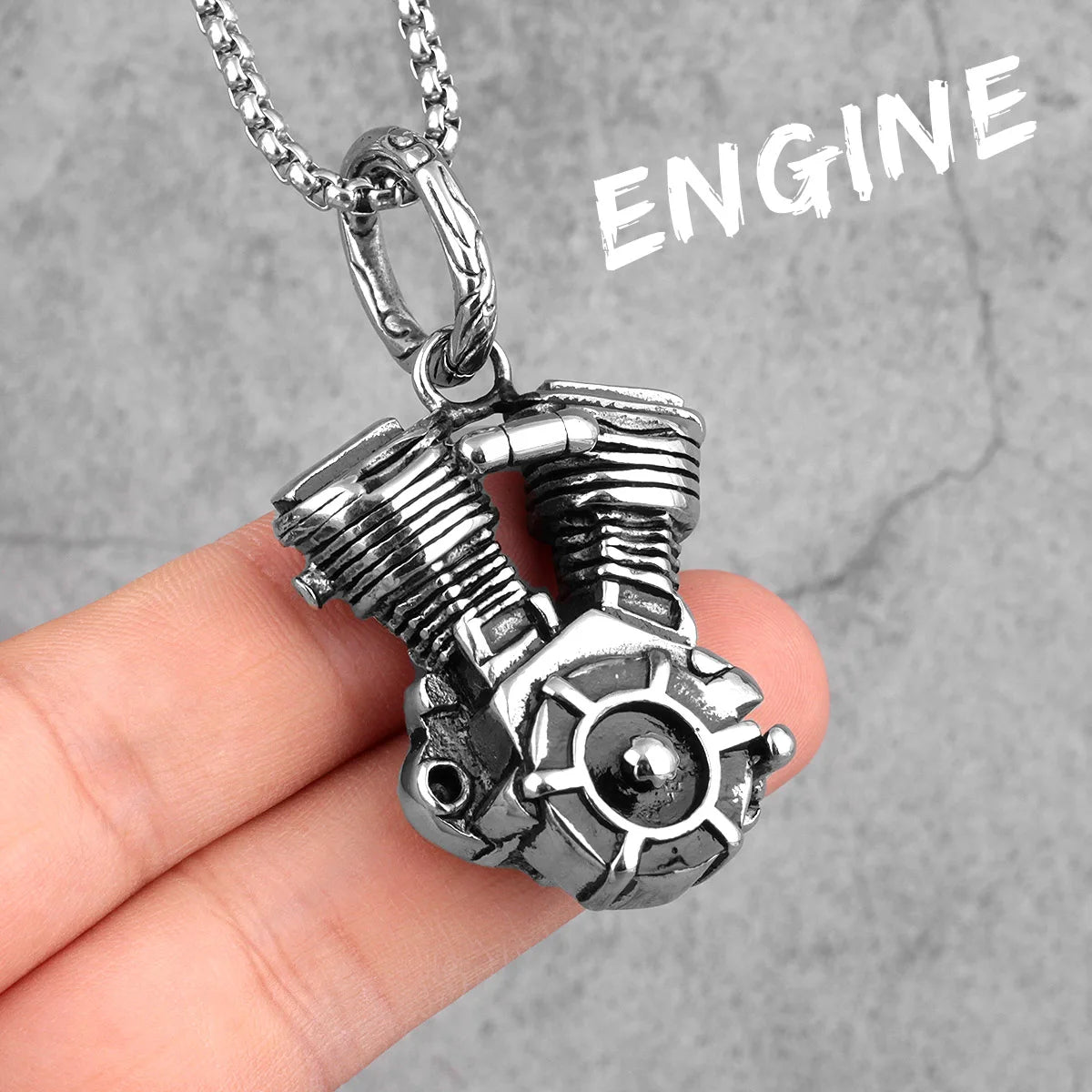 Colliers et pendentifs longs pour hommes avec moteur de moto, chaîne punk pour petit ami, bijoux en acier inoxydable, cadeau créatif, vente en gros