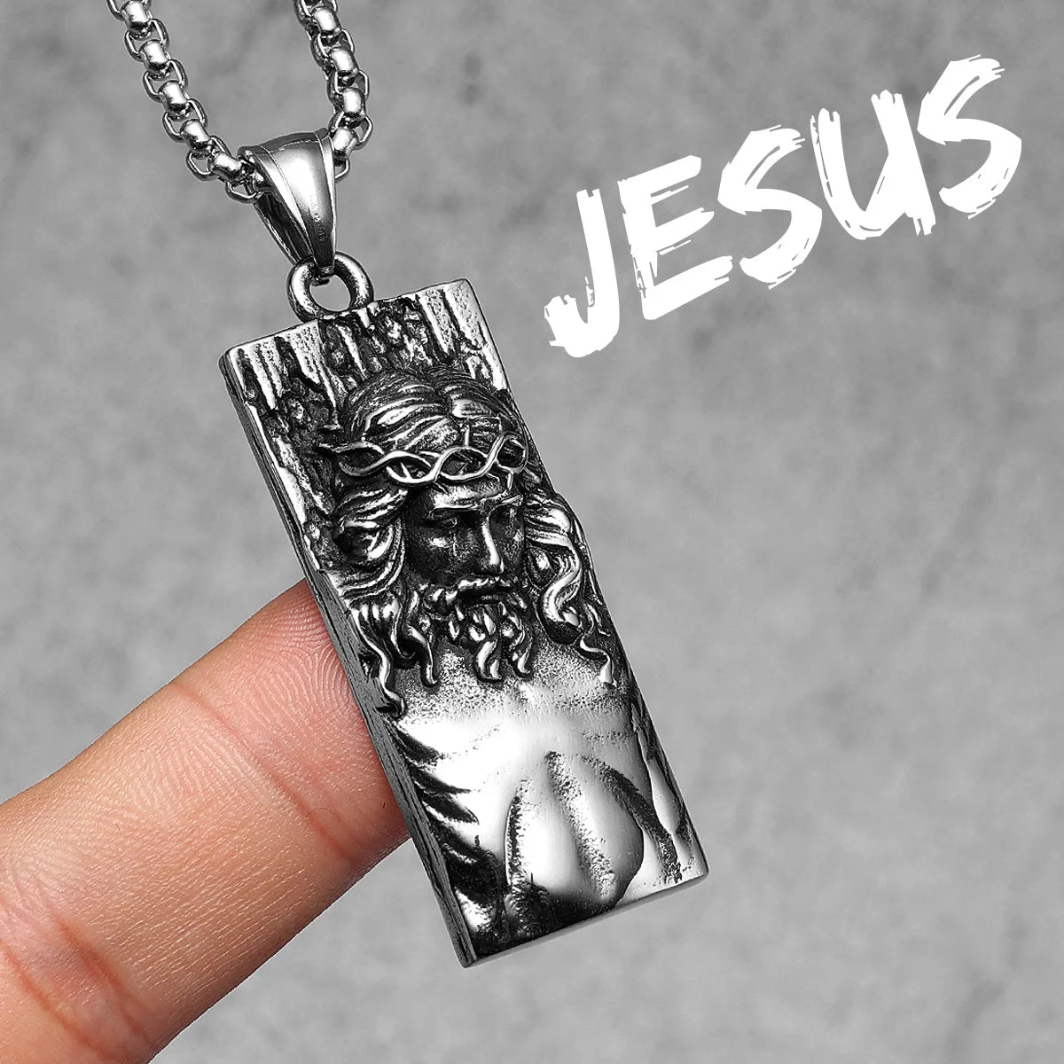 Jesus Necklaces Cross Pendant Stainless Steel Men Religion Chain Vintage Board Rock Punk Good Friday Jewelry Xmas Gift Wholesale