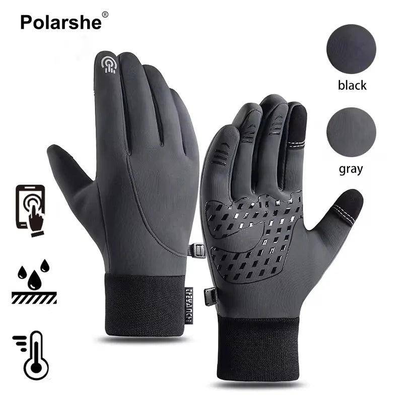 Waterproof Winter Gloves Men Touchscreen Winter Warm Plus Velvet Motorcycle Gloves Man Touch Cold Sports Warm Running Ski Glove