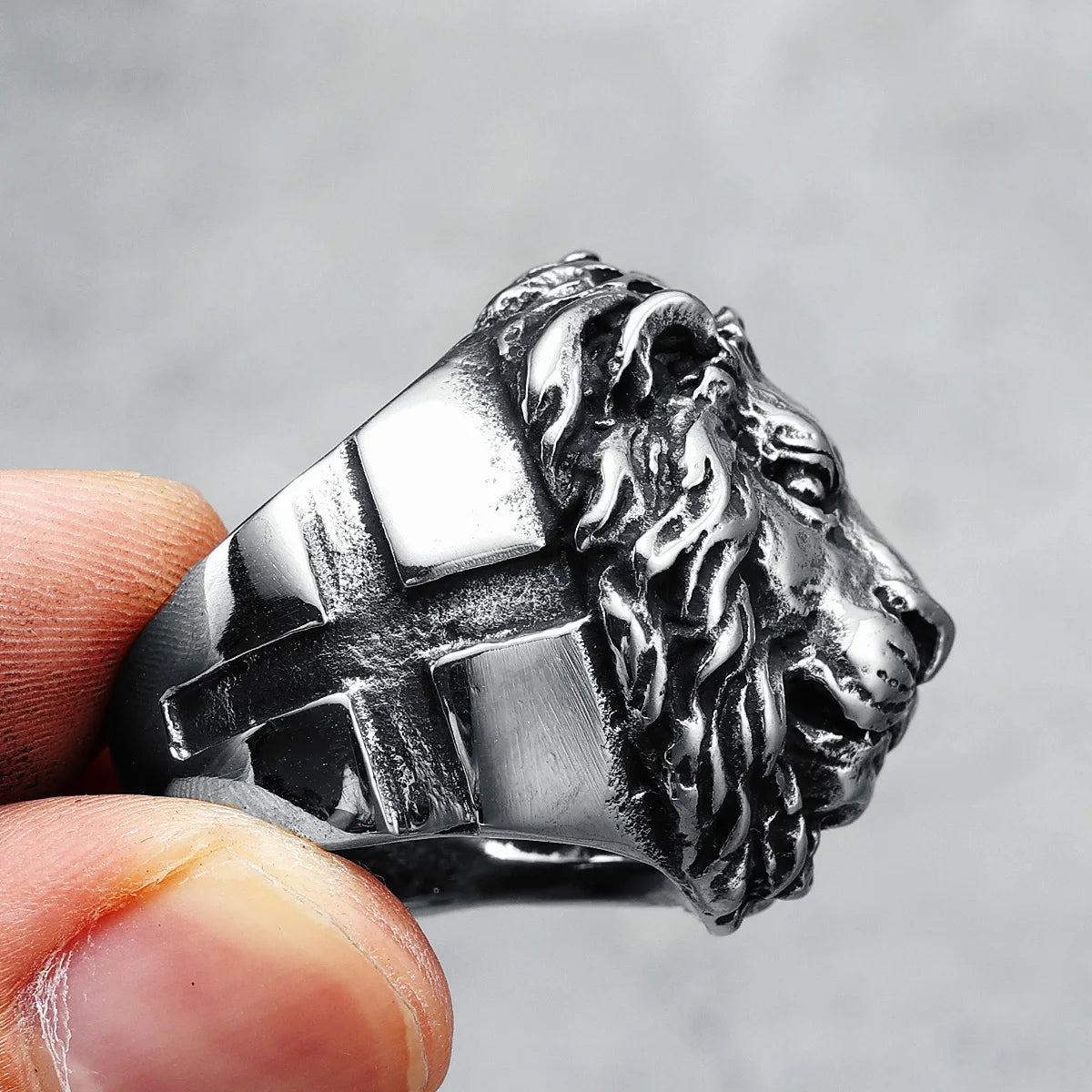 Lion Ring 316L Stainless Steel Men Rings King of Forest Rock Party for Biker Rider Male Boyfriend Jewelry Best Gift Dropshipping