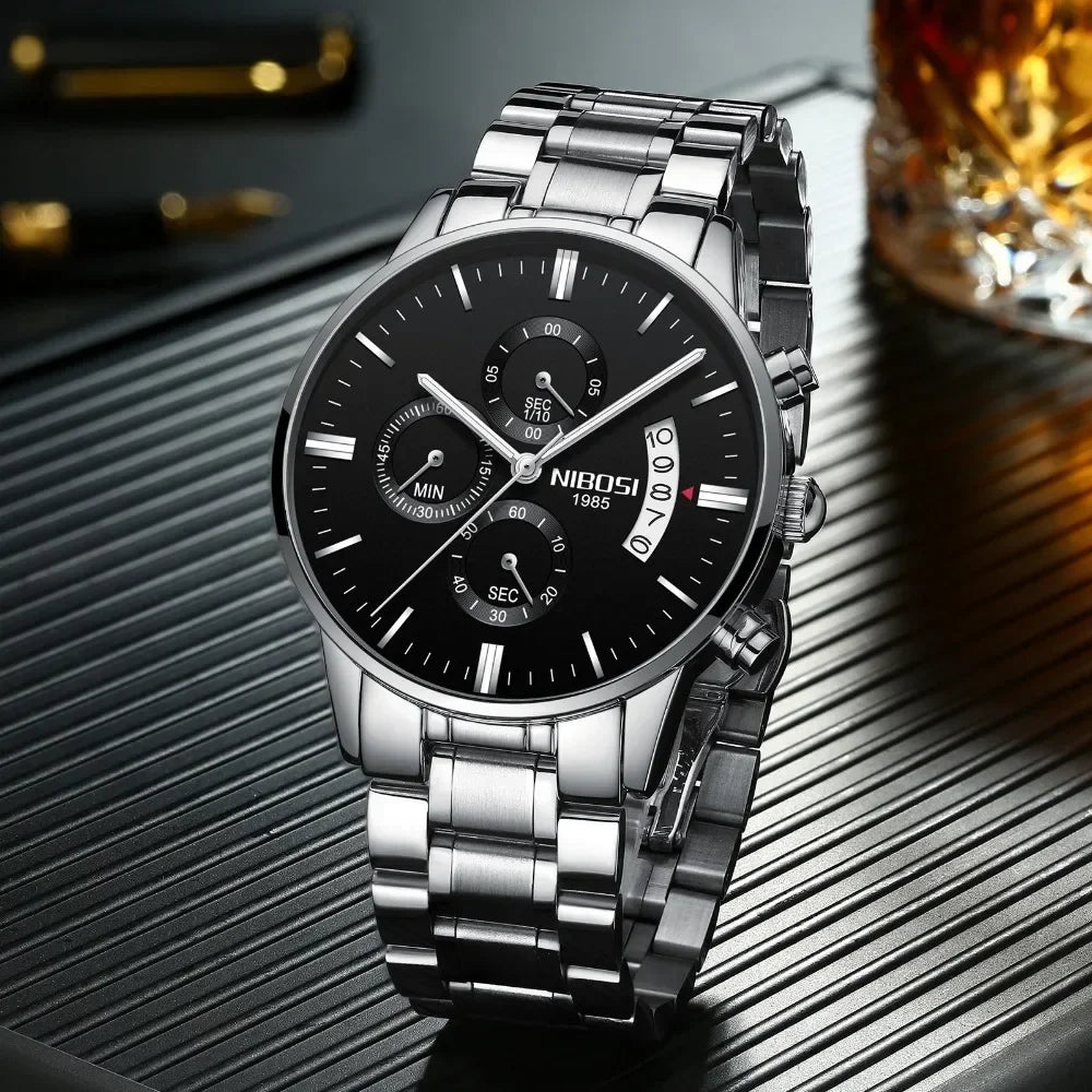 NIBOSI Mens Watches Luxury Top Brand Relogio Masculino Famous Men's Fashion Casual Dress Watch Military Quartz Wristwatches Saat