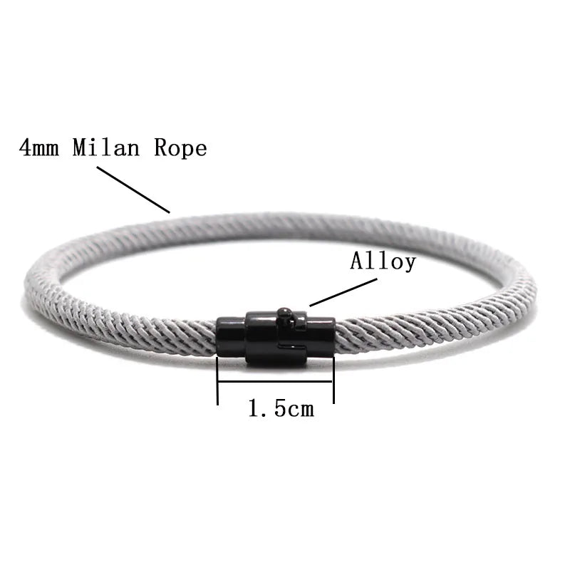 New In Men Bracelet Rope Minimalist Micro Magentic Braclet Homme Matching Cord Boyfriend Festival Accessories Pulseras Hombre