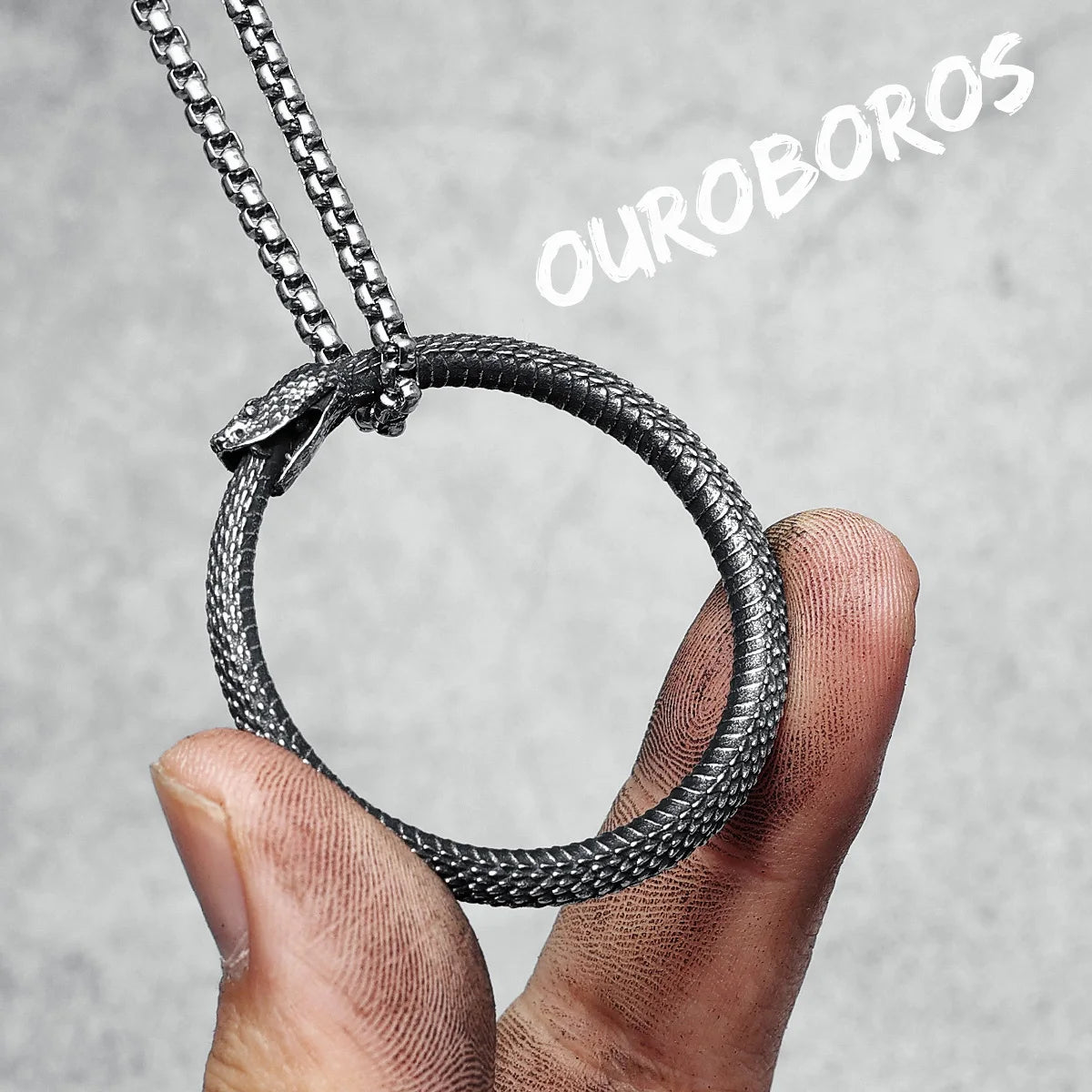 Ouroboros Snakes Pendant Men Simple Necklace 316L Stainless Steel Python Chain Punk Rock Party for Friend Male Jewelry Best Gift