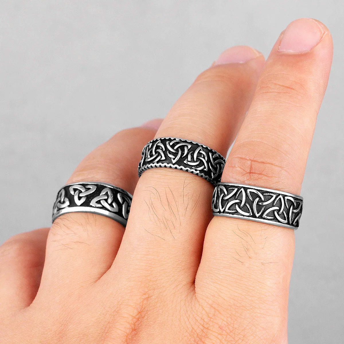 Celtic Knot Weave Ring Viking Symbols 316L Stainless Steel Mens Women Rings Simple for Girl Boyfriend Jewelry Gift Dropshipping